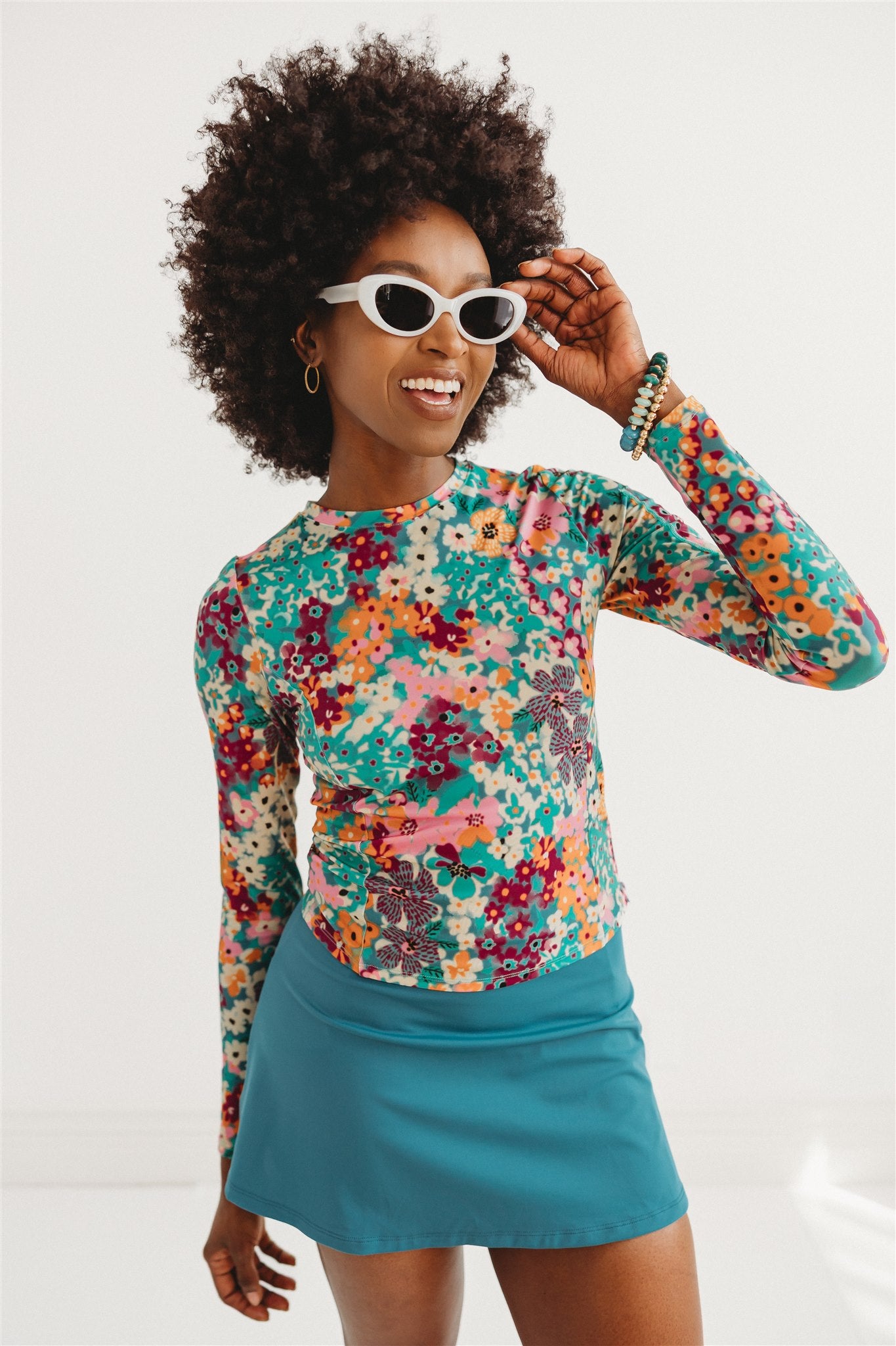 The Holly Sun Layer | UPF 50+ Long Sleeve Rash Guard with Side