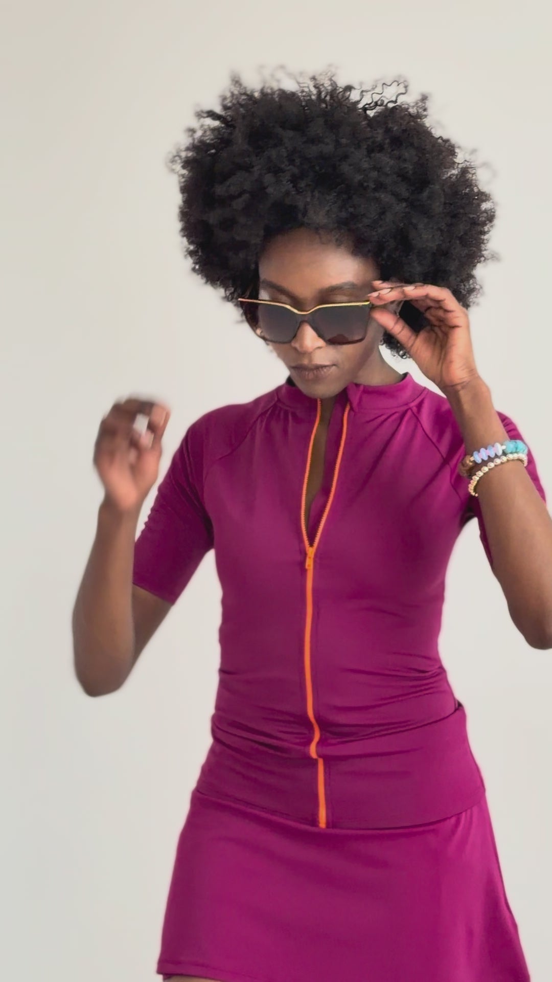 The Miranda Sun Tee | UPF 50+ Short Sleeve Full Zip Rash Guard for Women